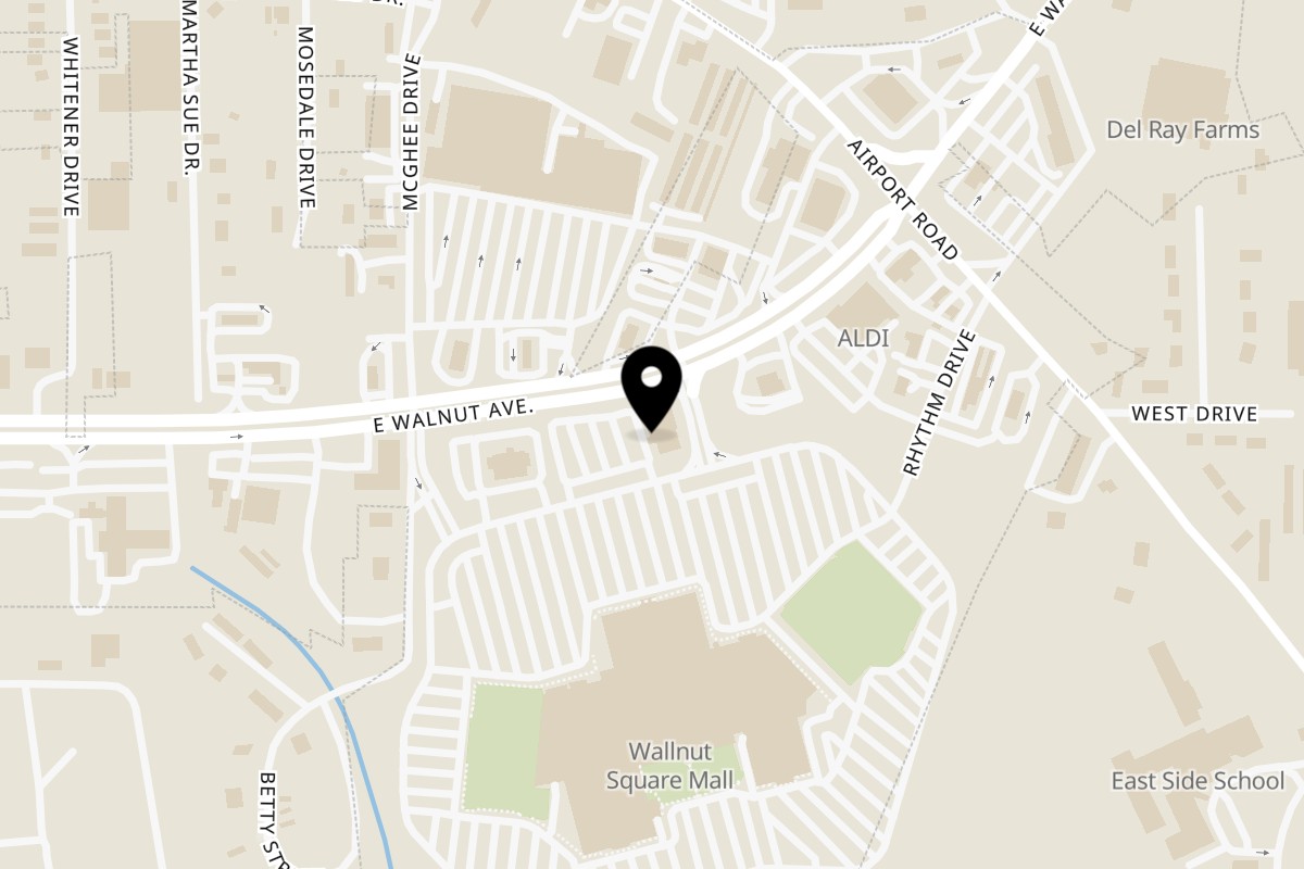 Map showing the location of The Juicy Seafood Dalton on 819 Walnut Square Boulevard in Dalton